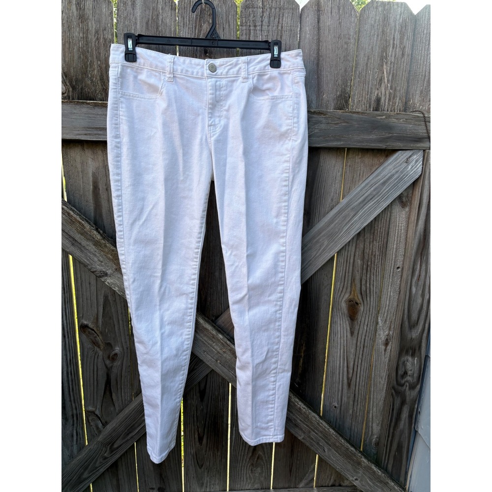 American Eagle Outfitters White Stretch Jeggings Womens 14 Long Slim Fit Pants